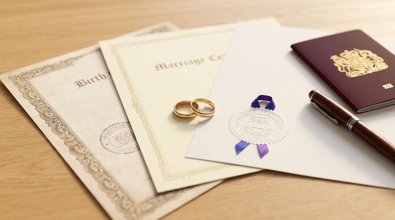 Certified Translation for Birth Certificates, Marriage Certificates and Diplomas